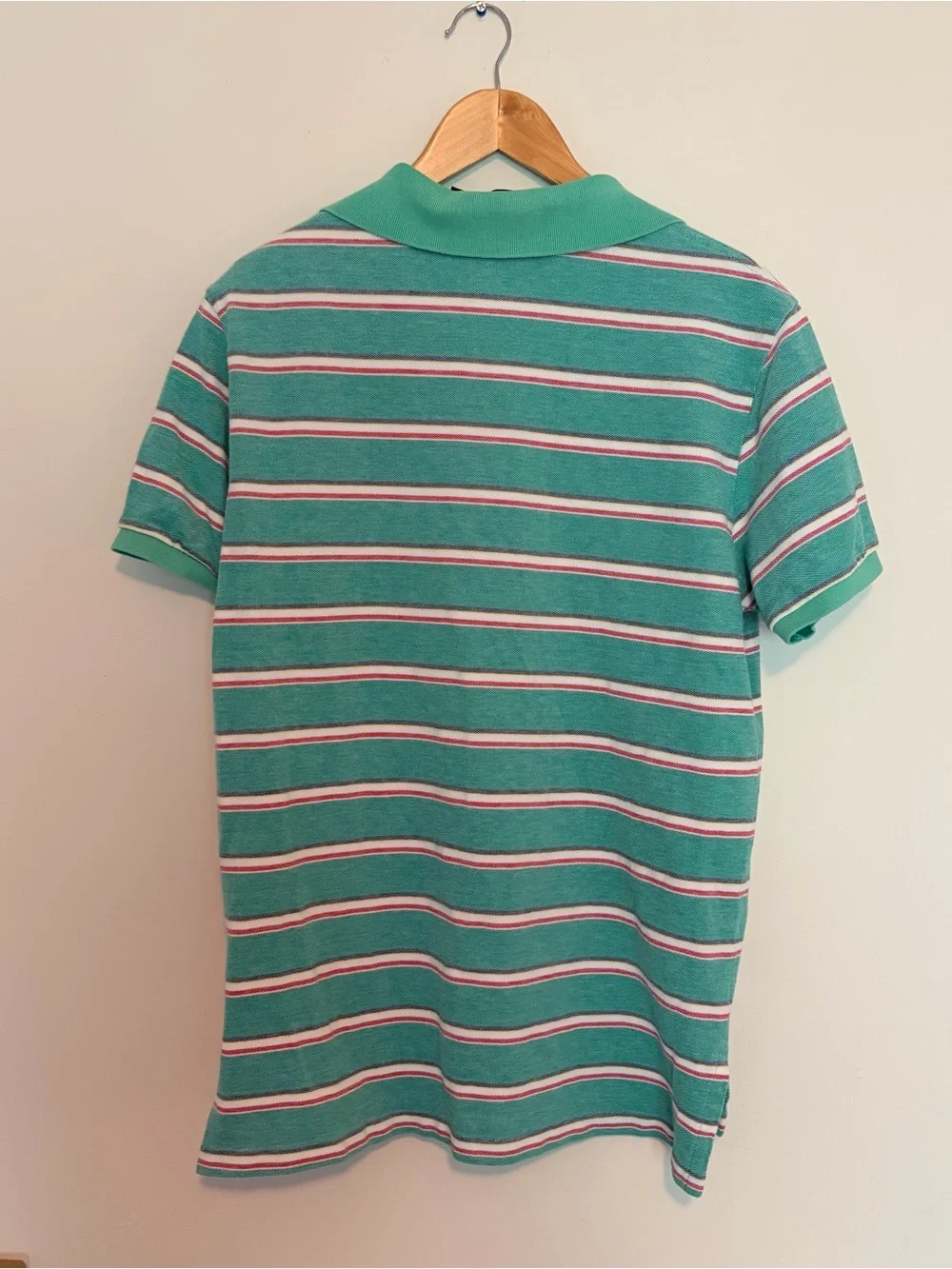 Polo Ralph Lauren Shirt Men Size M Short Sleeve Pony Striped Green